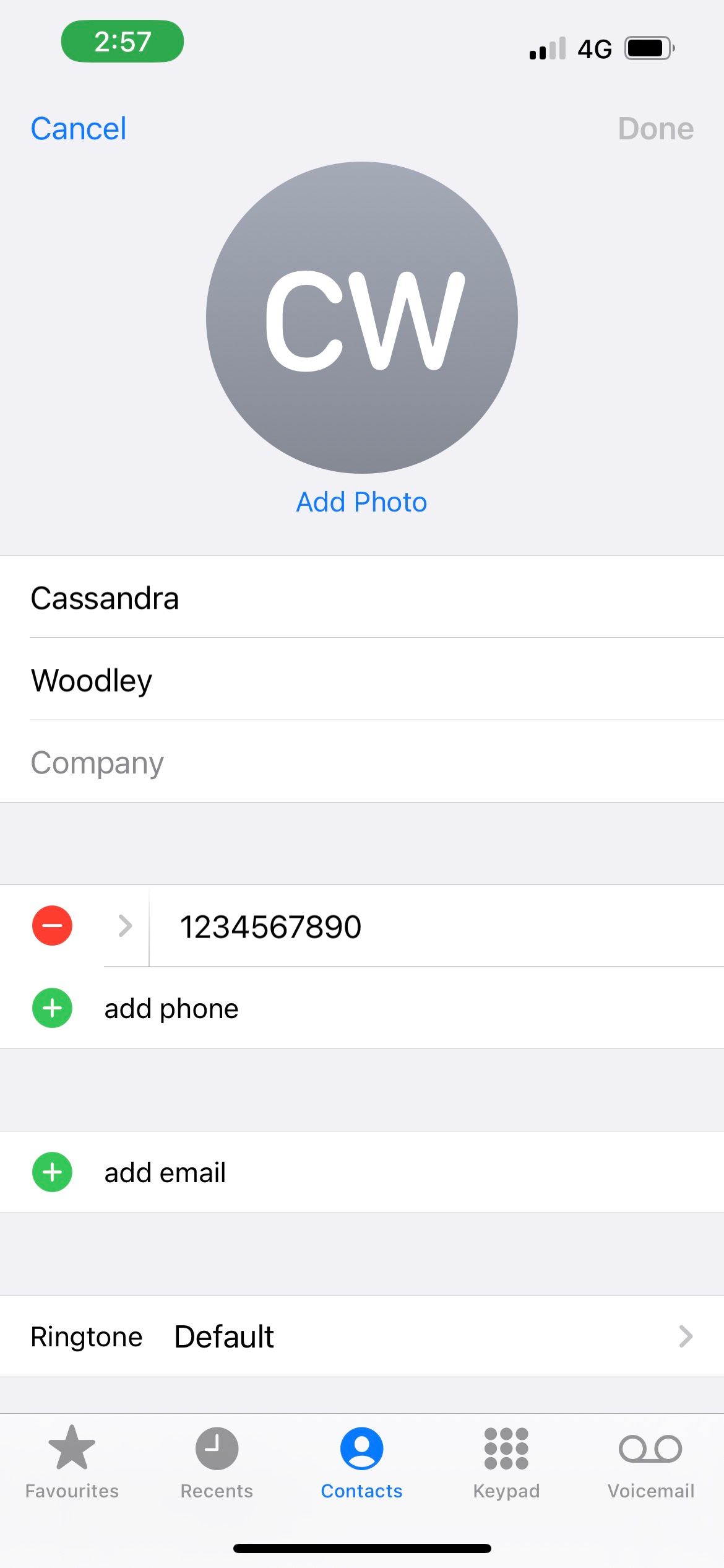edit iphone contact information