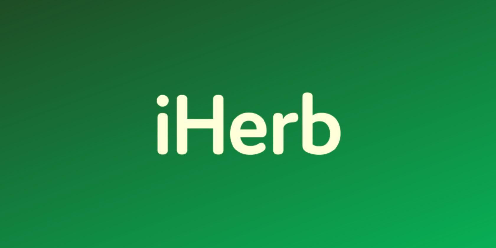 iHerb logo seen on green background