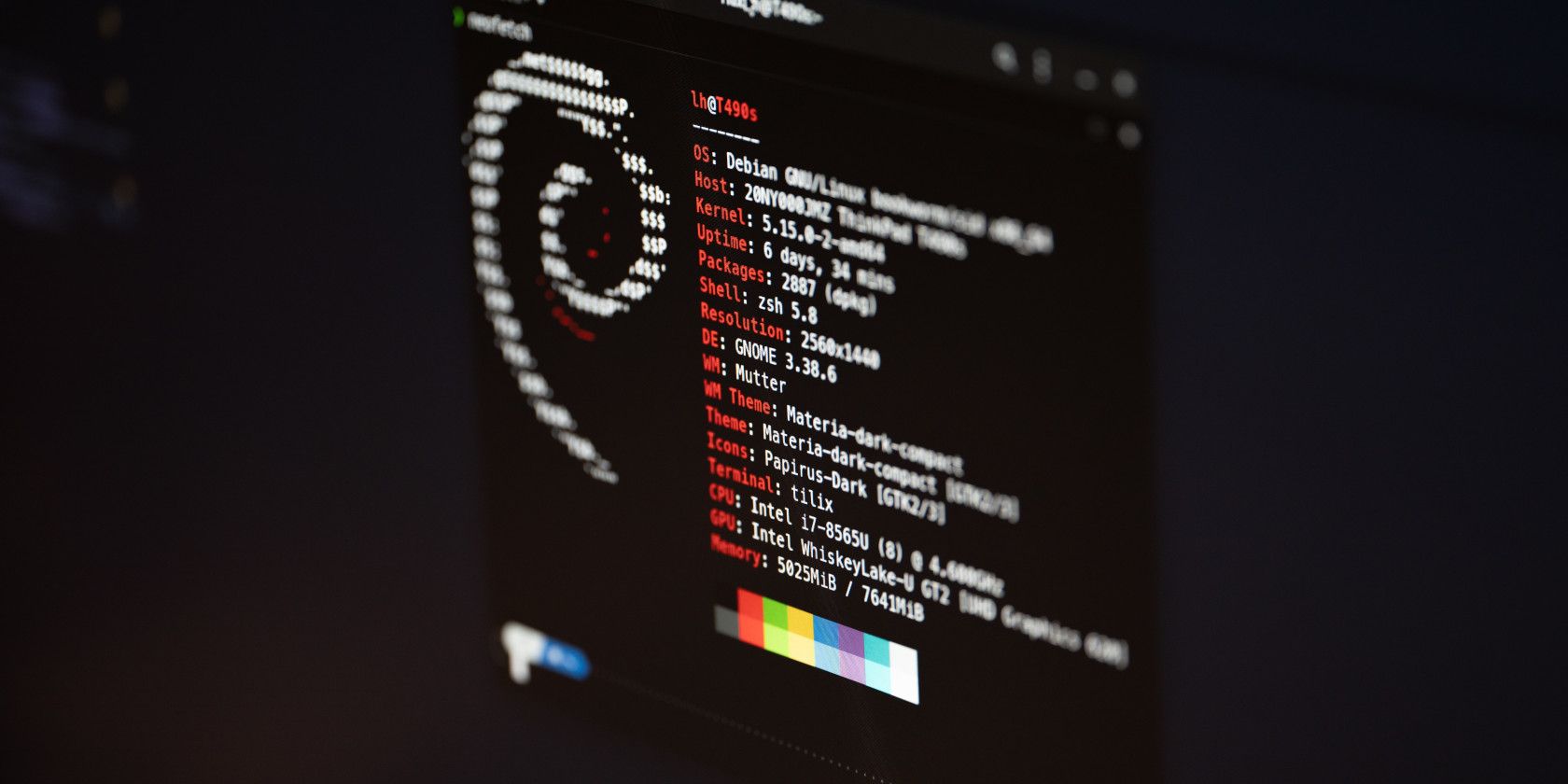 computer specs displayed in linux terminal