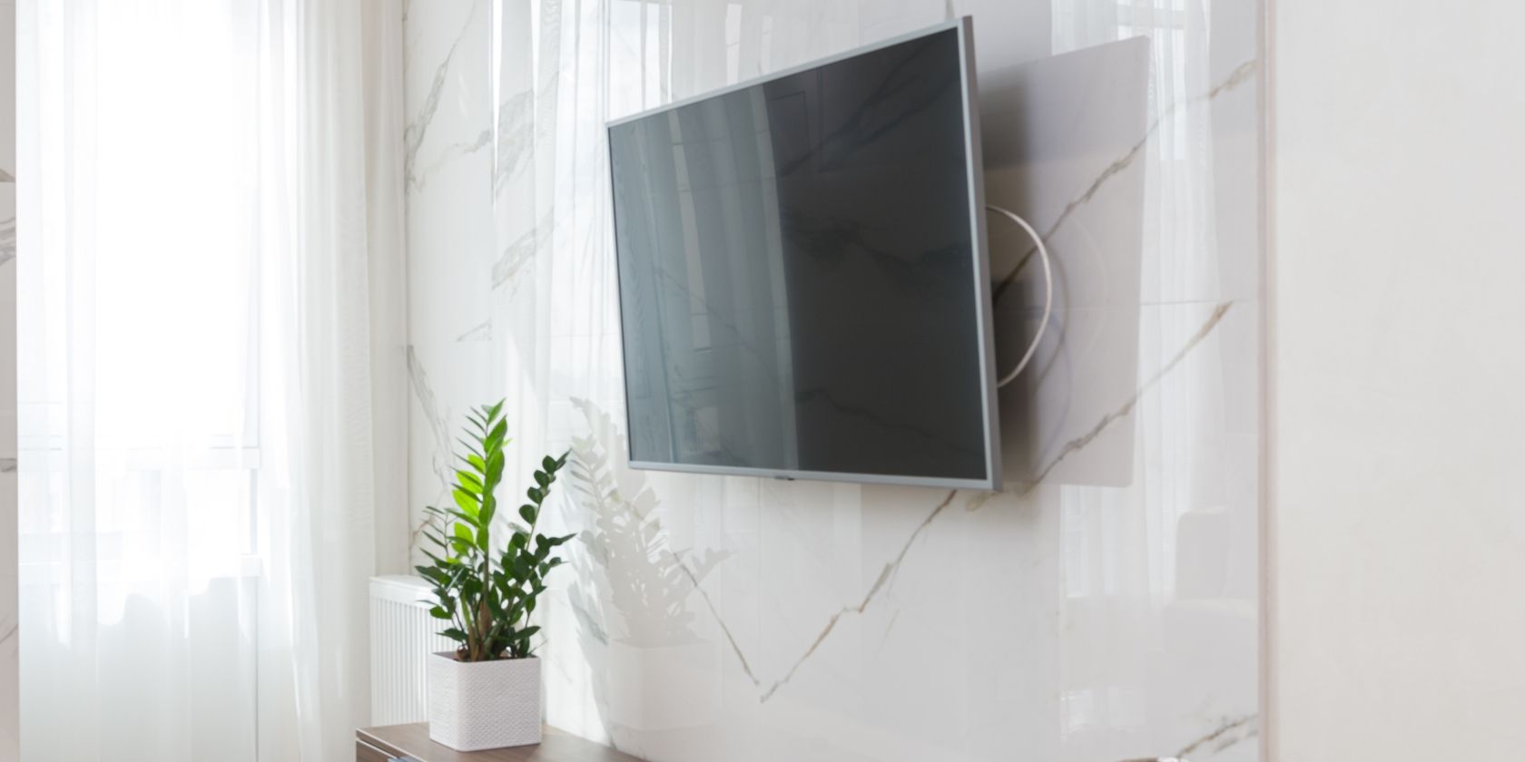 Wall-mounted living room TV