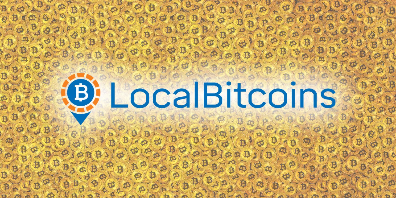 local bitcoin logo on bitcoin background feature