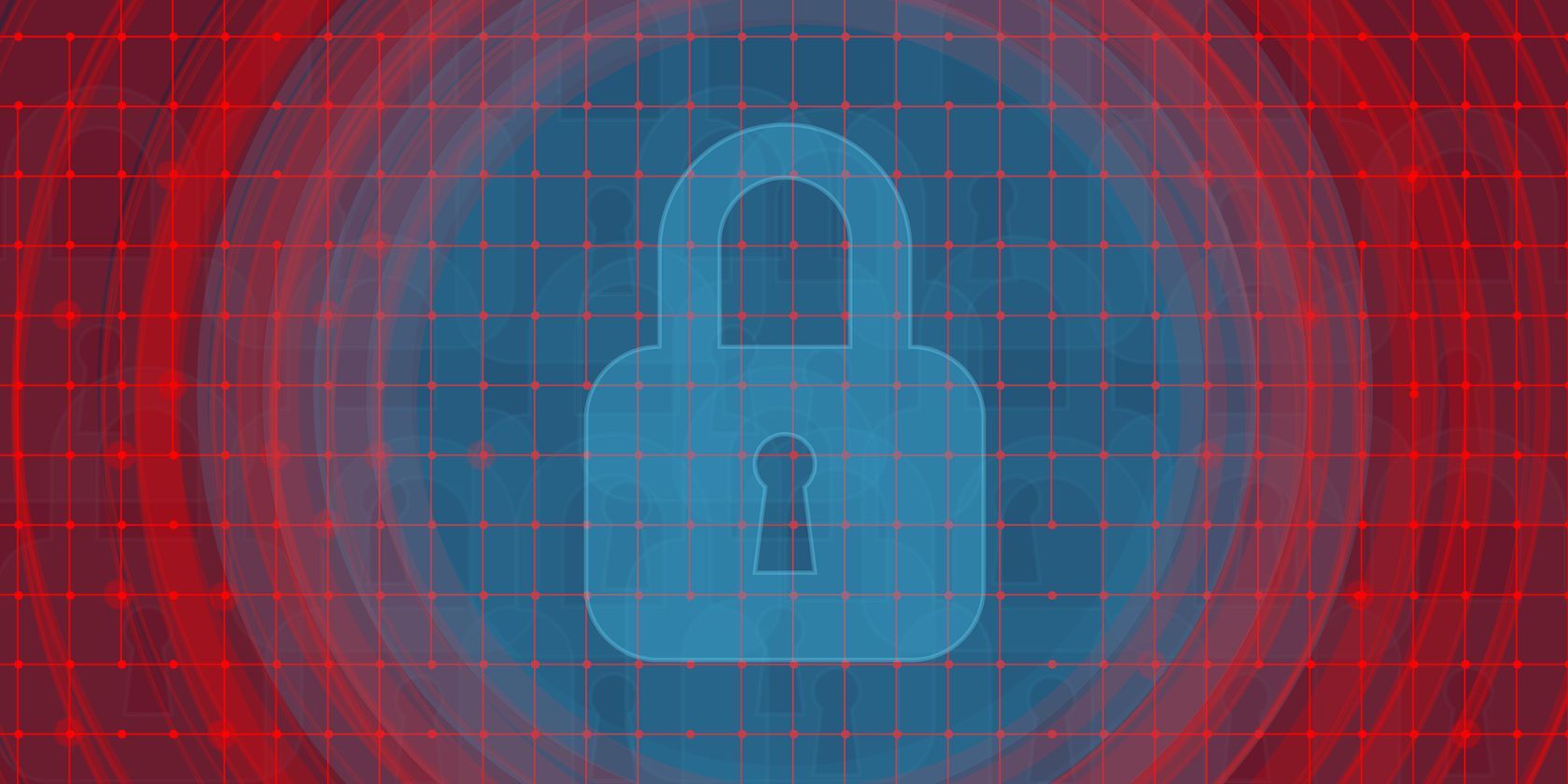 red and blue digital lock graphic
