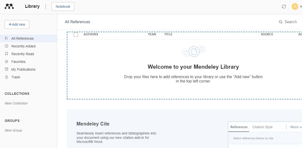 mendeley screenshot