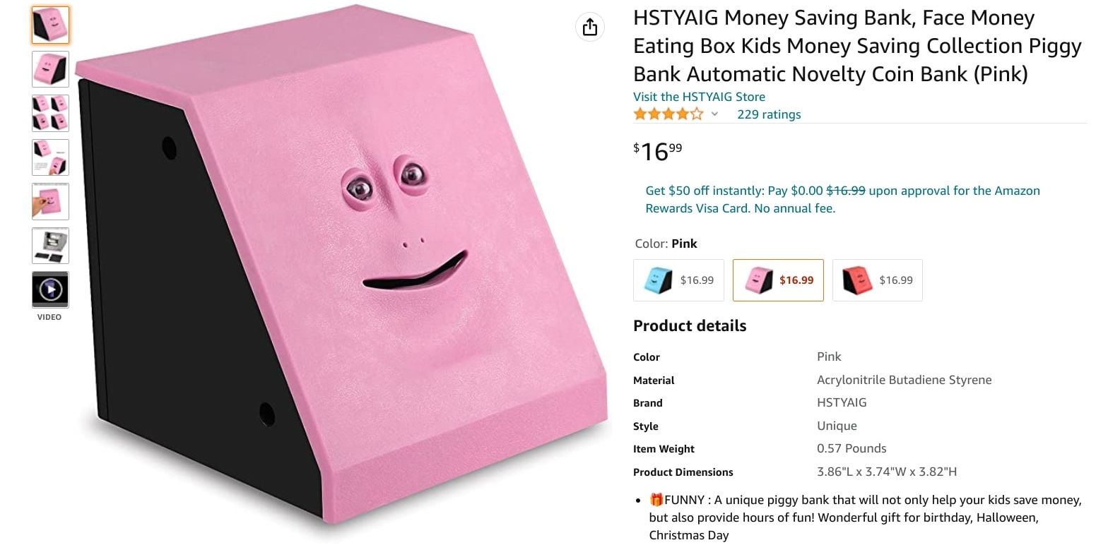 amazon money box product page screenshot