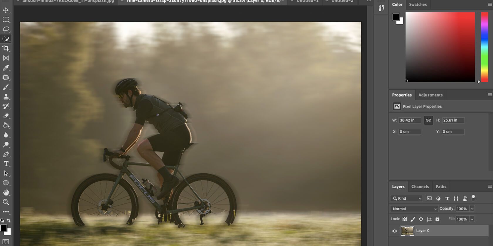Adding motion blur in Photoshop