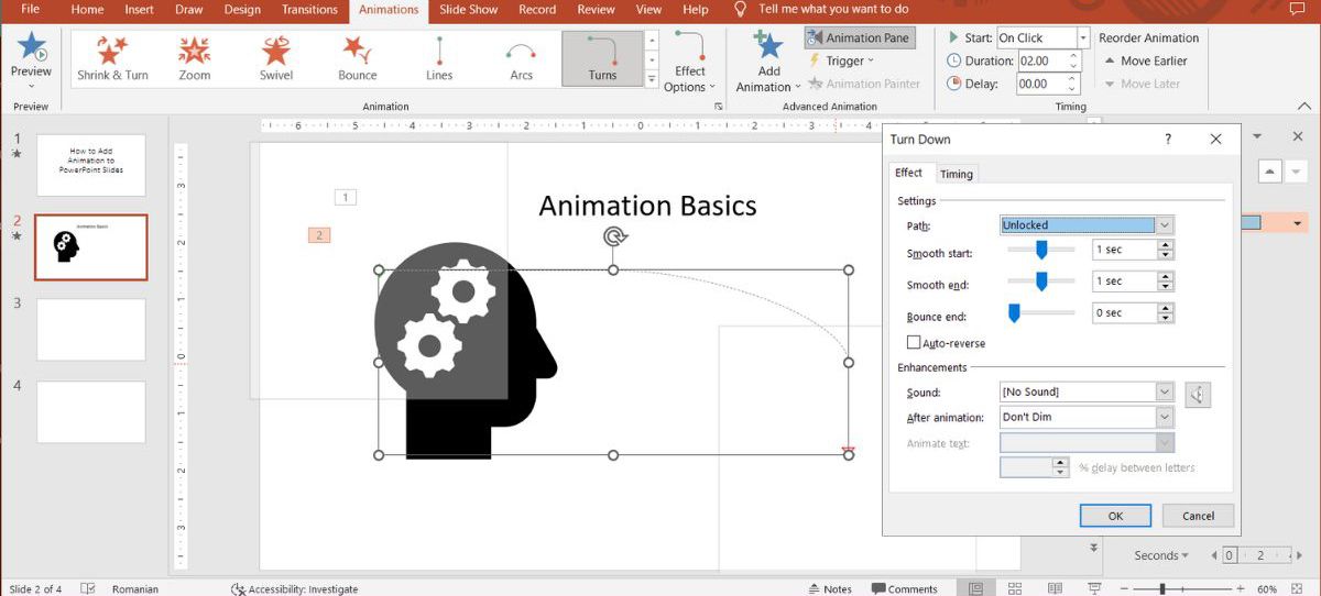 PowerPoint motion path animation