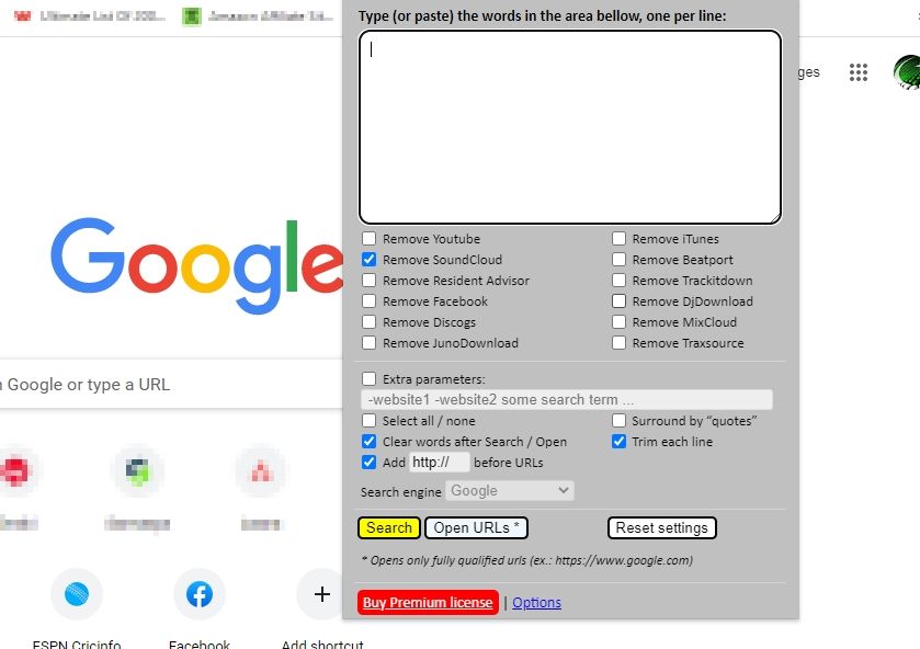 multiple tabs search screenshot
