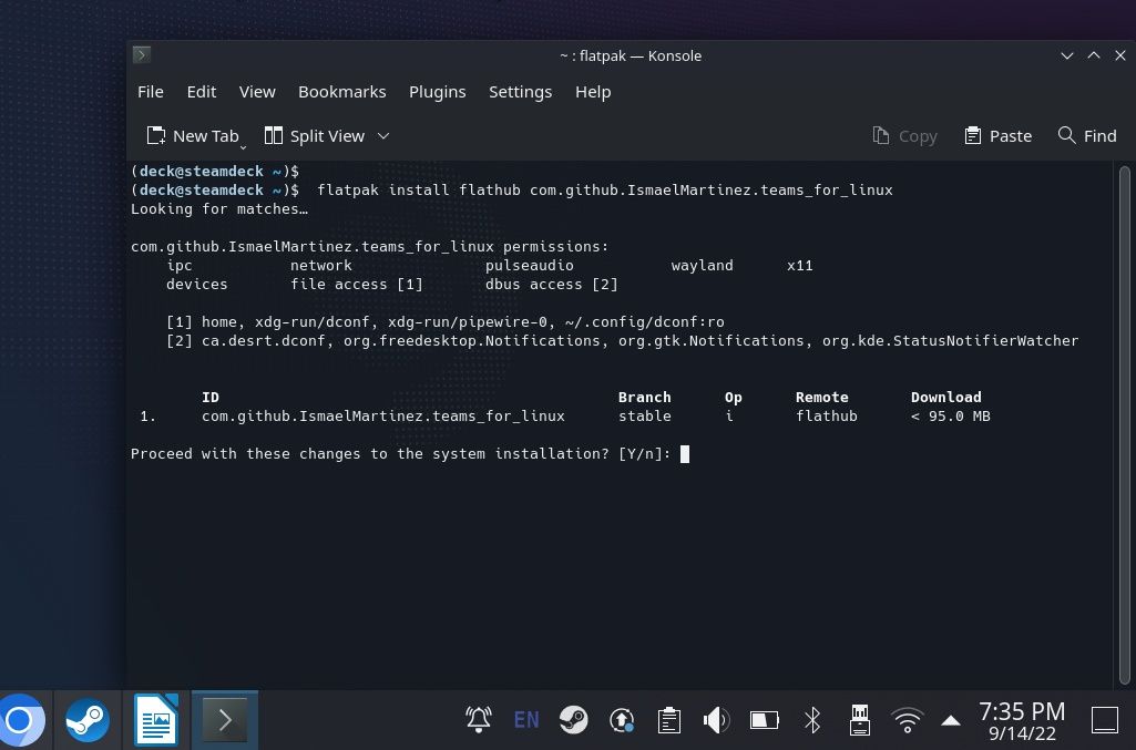 Install Microsoft Teams for Linux on Steam Deck