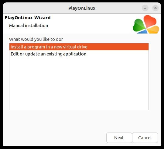 Add a virtual drive on PlayOnLinux