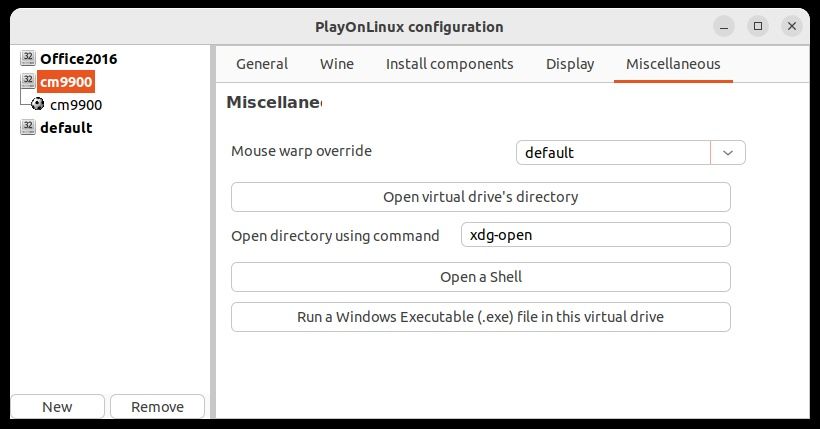 Add a drive in PlayOnLinux