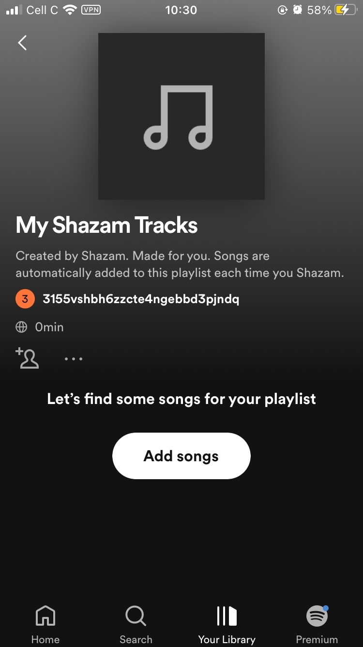 my shazam tracks playlist on spotify