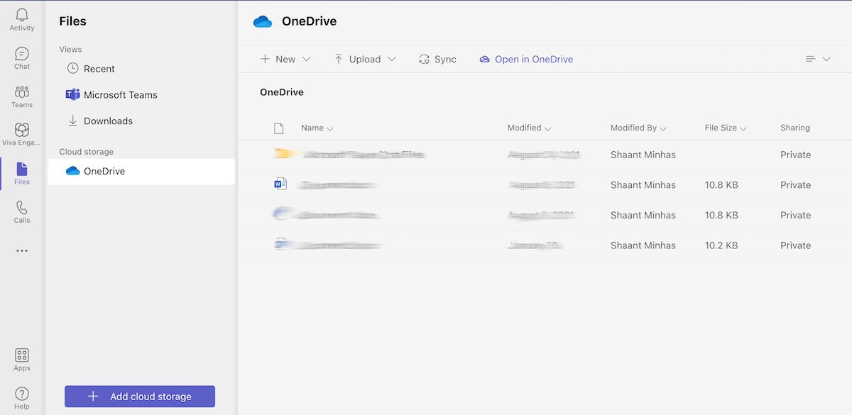 onedrive در تیم ها