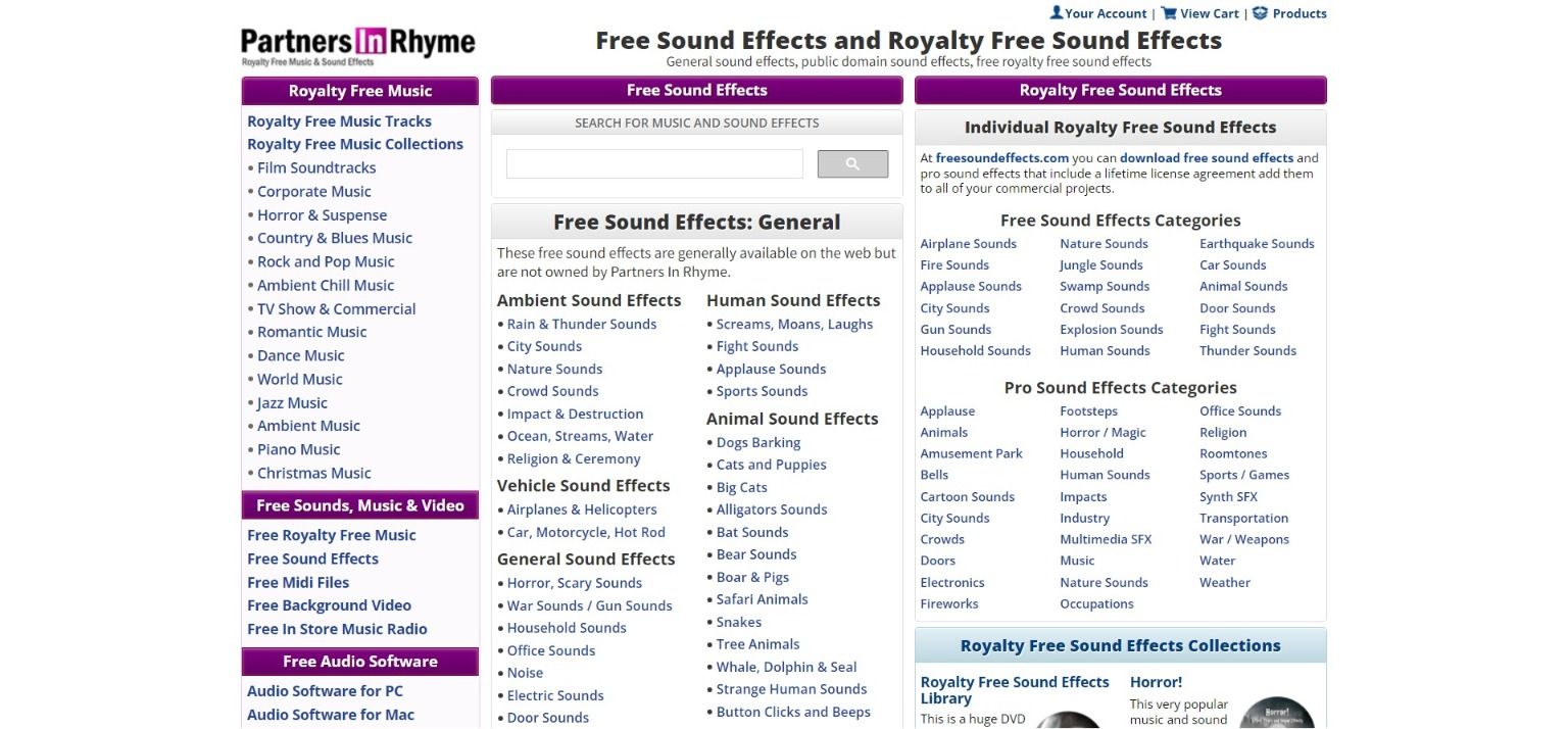 Partners In Rhyme sound effects page