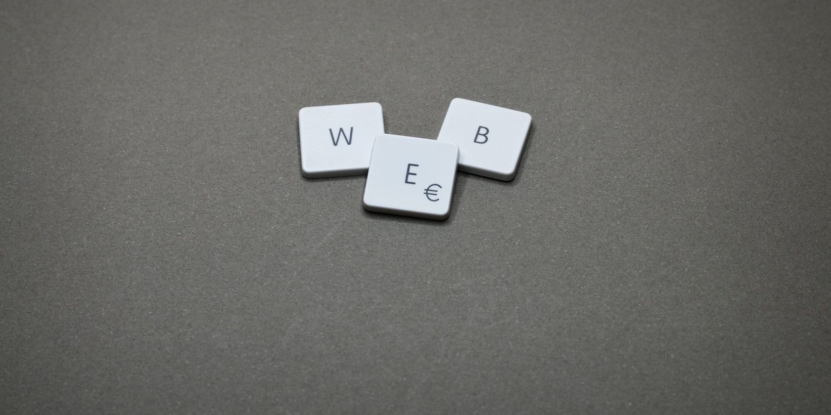 Image of the word, WEB on a grey background 