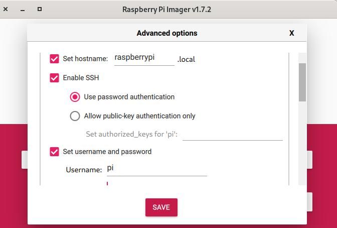 raspberry pi installer set up screenshot