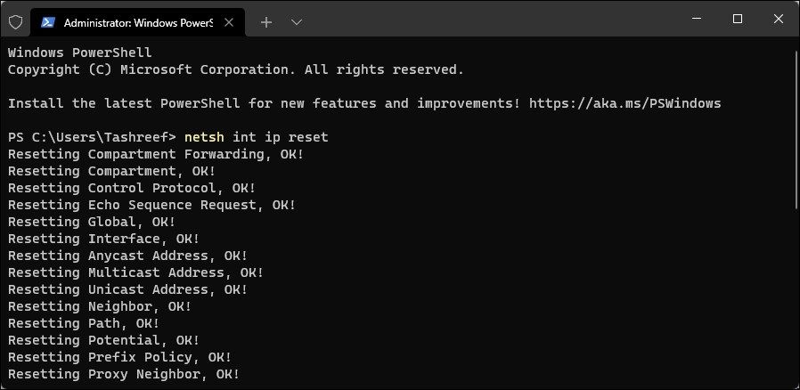reset network device command prompt