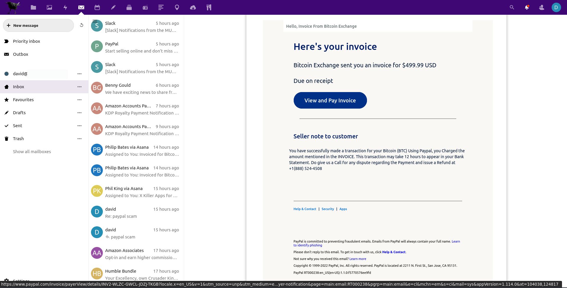 lừa đảo hóa đơn email paypal cho bitcoin