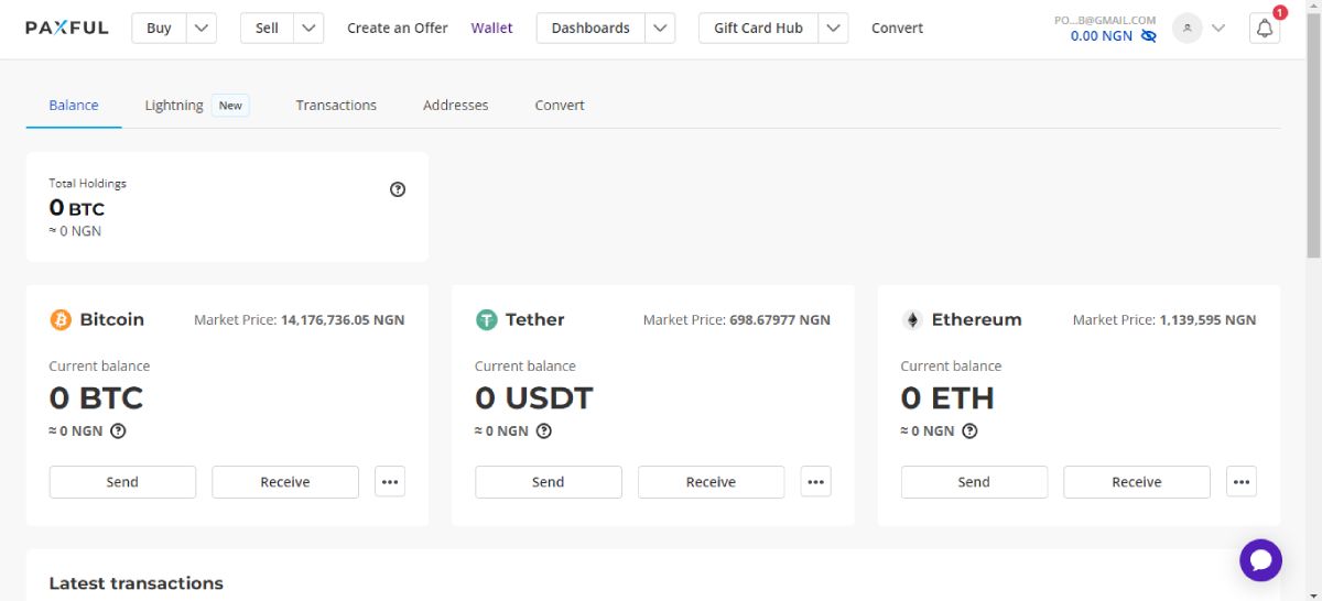 screenshot of paxful page showing tradable assets