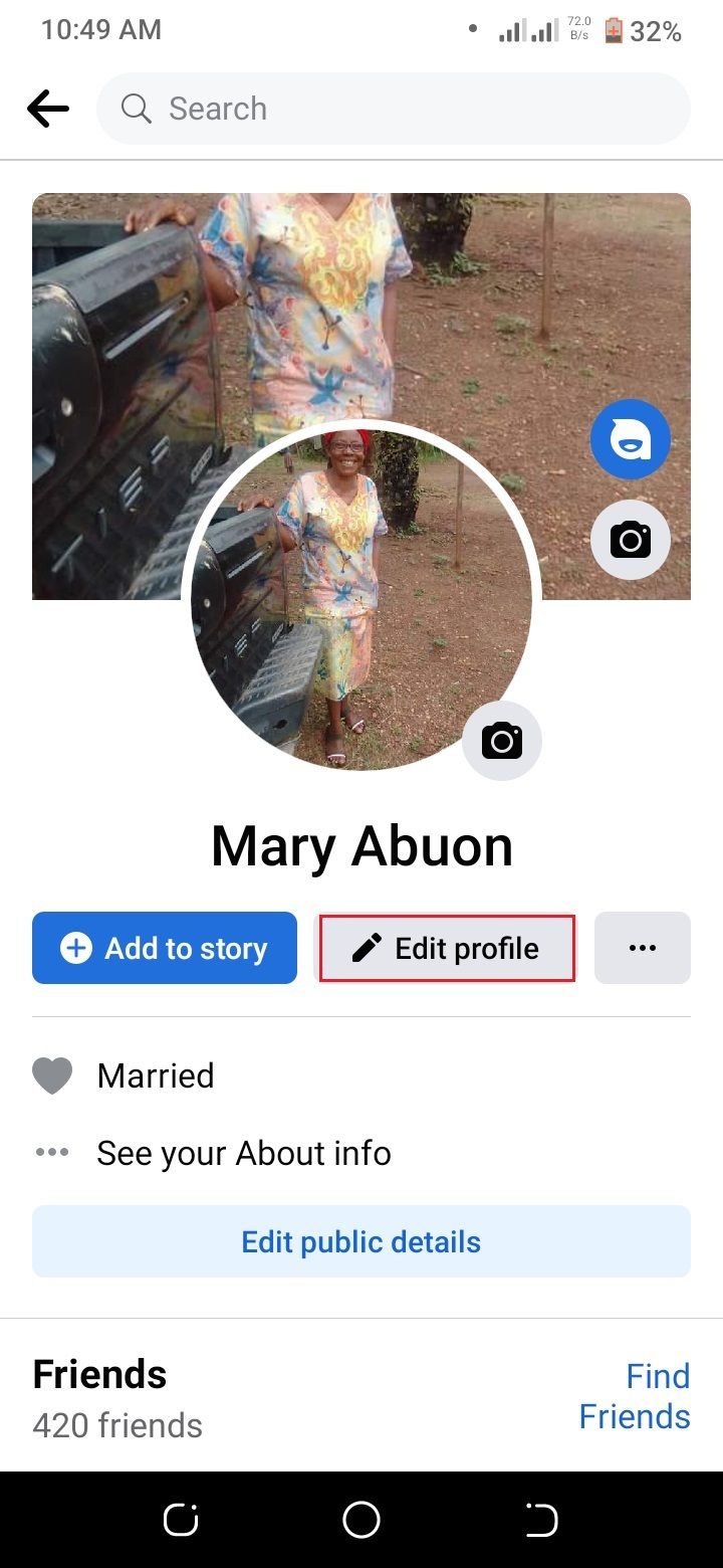 screenshot showing facebook profile blurred