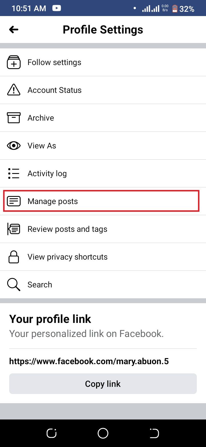 screenshot showing facebook profile settings page