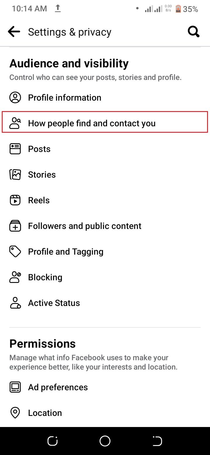 screenshot showing how people find and contact you page