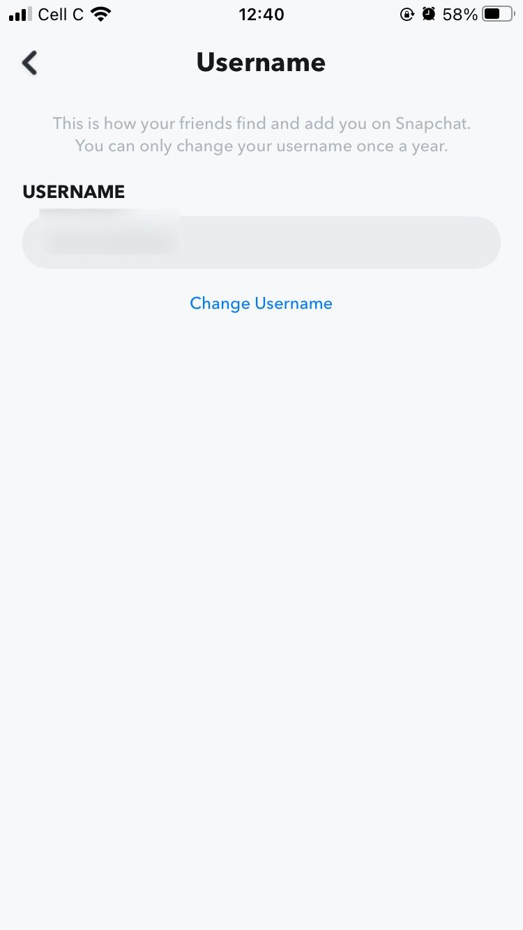 screenshot showing username page on snapchat