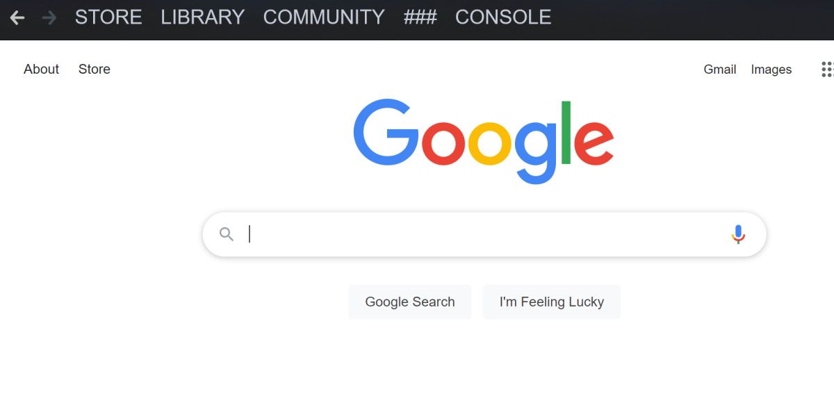 screenshot of google open in steam