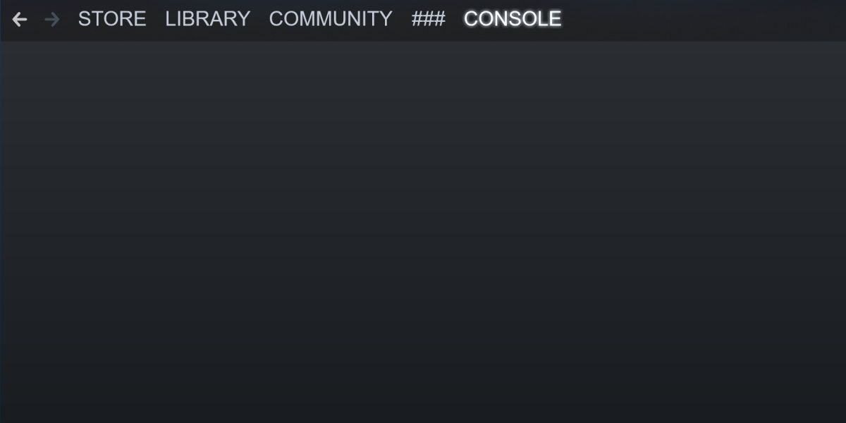 screenshot of the steam client console