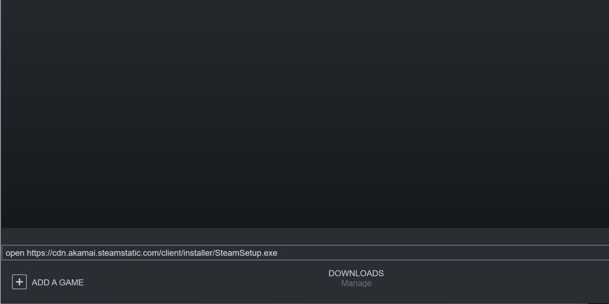 screenshot of a download url in steam client console
