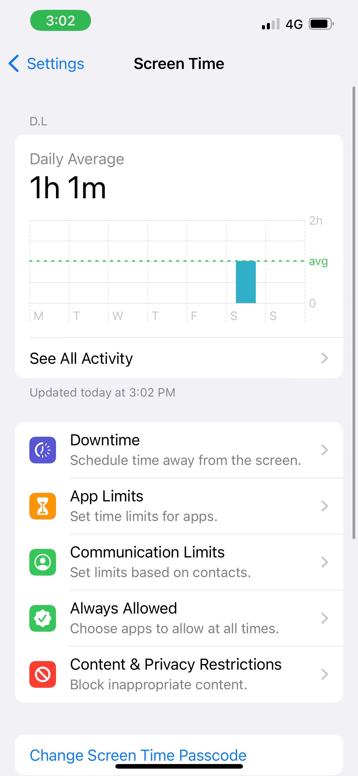 iphone screentime settings
