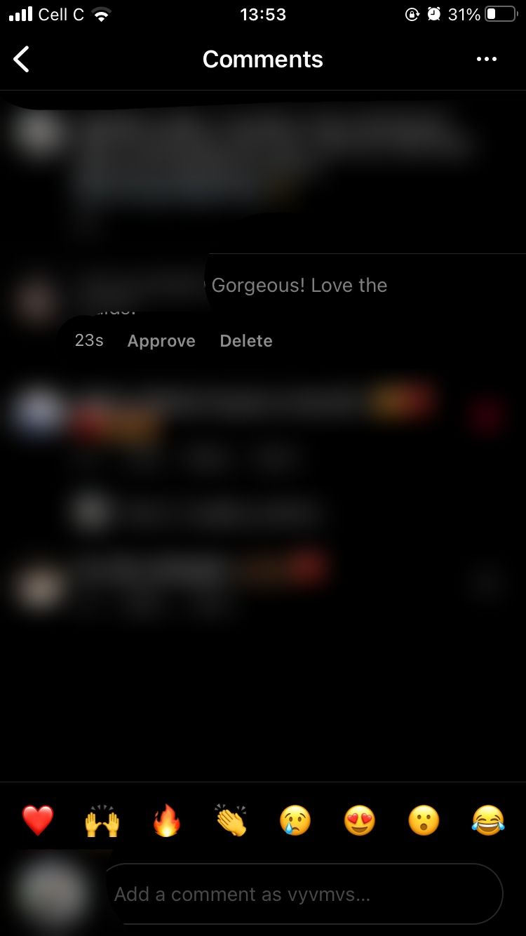 instagram post comments showing restricted comment