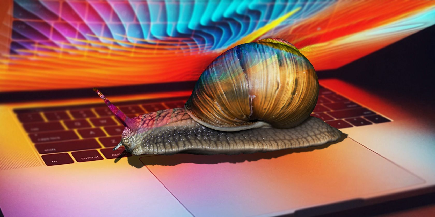 Snail on a MacBook