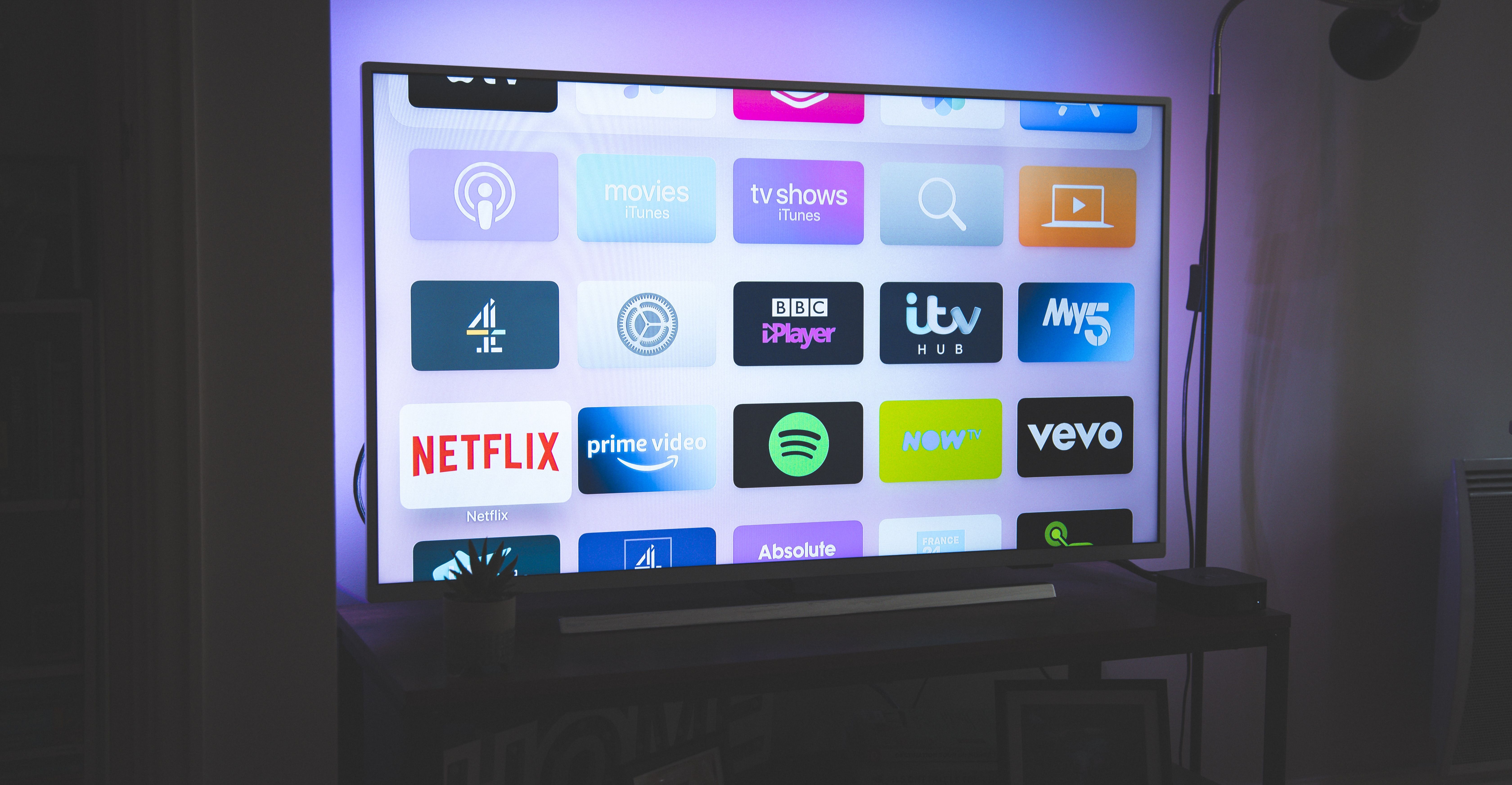 smart TV with many apps