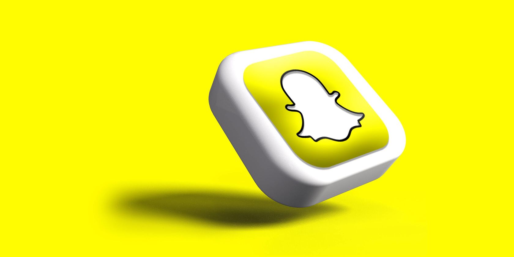 Logotipo de Snapchat 3D sobre fondo amarillo