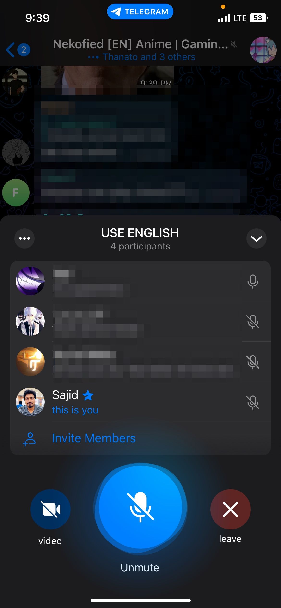 Telegram community voice chat
