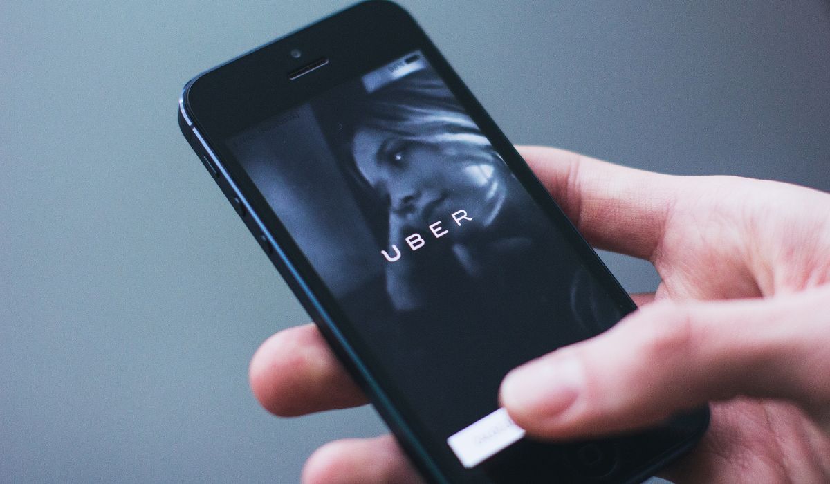 The Uber app is viewed on a smartphone