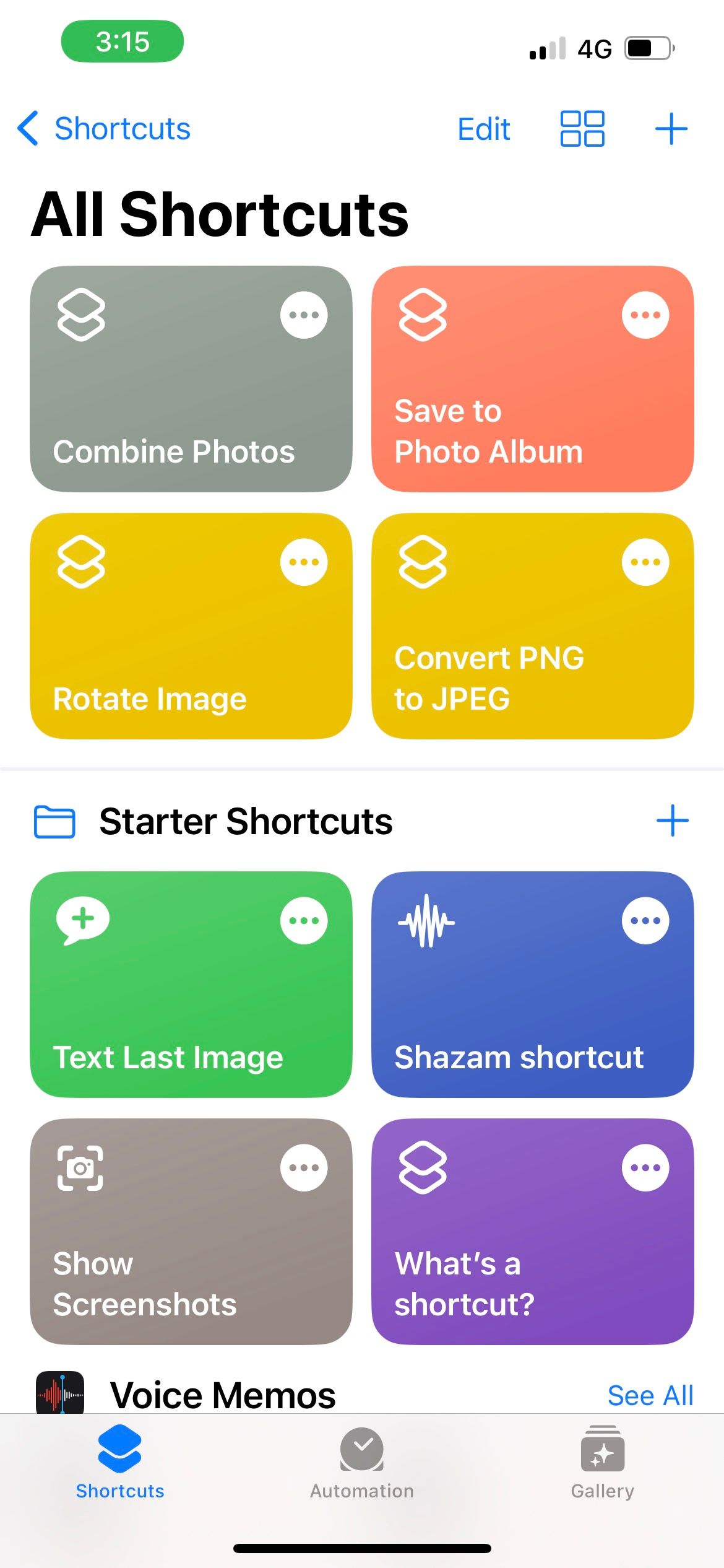 iphone shortcuts in shortcuts app