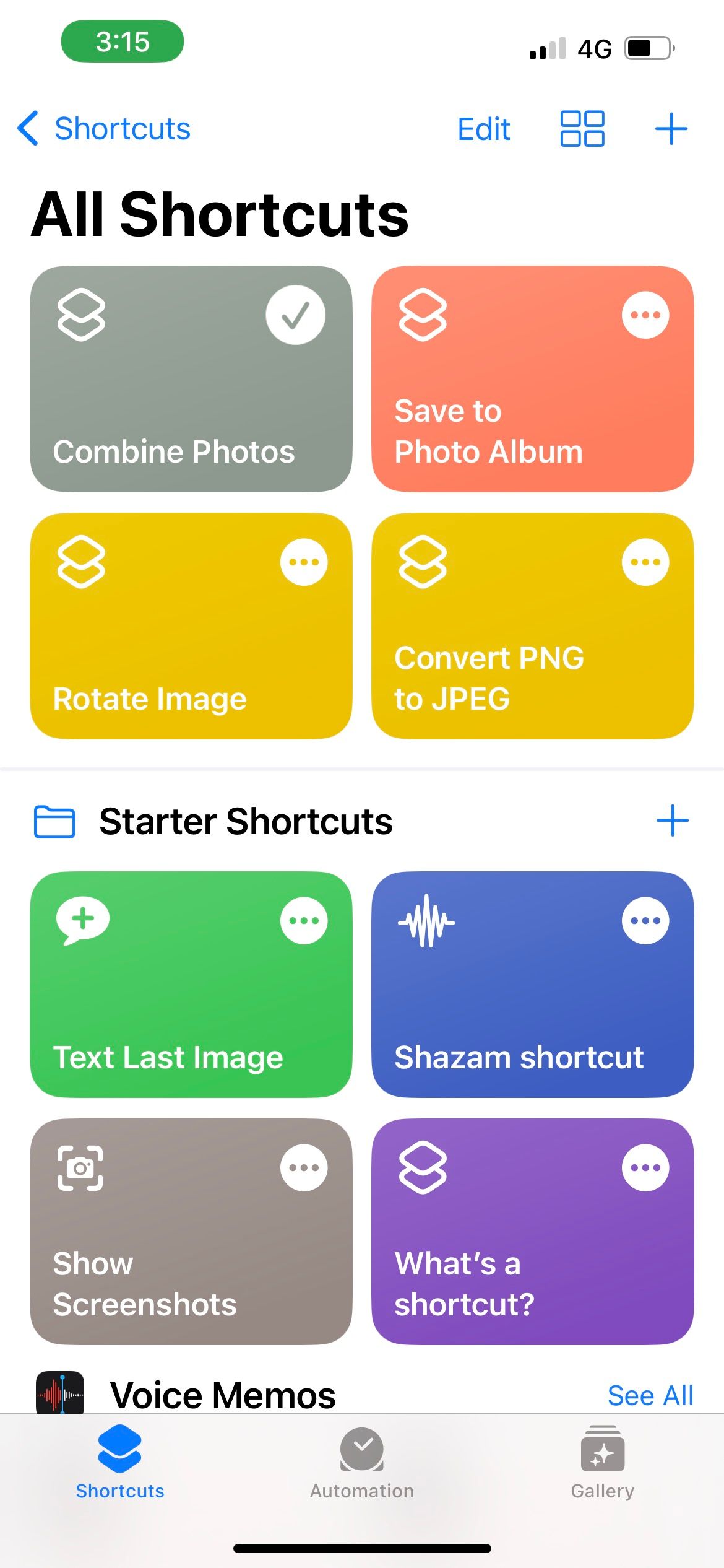 iphone shortcut successfully combined photos 