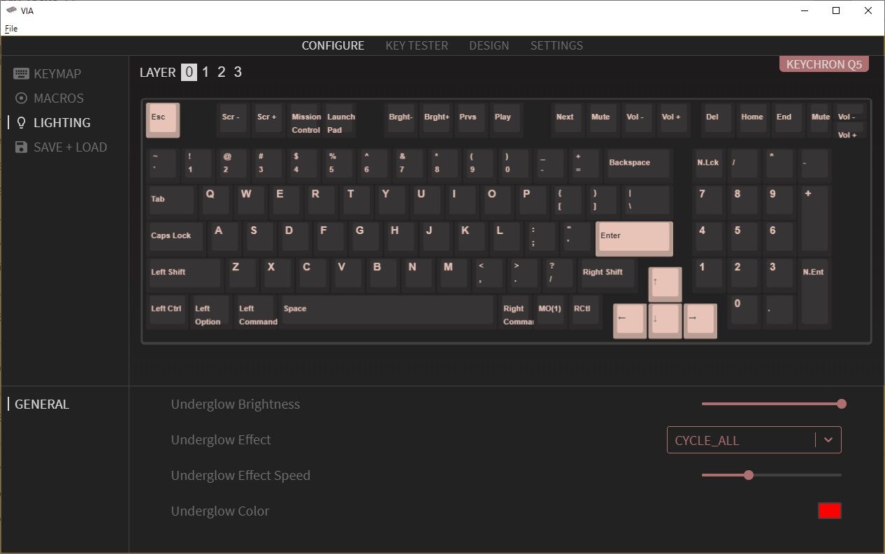 via keyboard customization software led colours