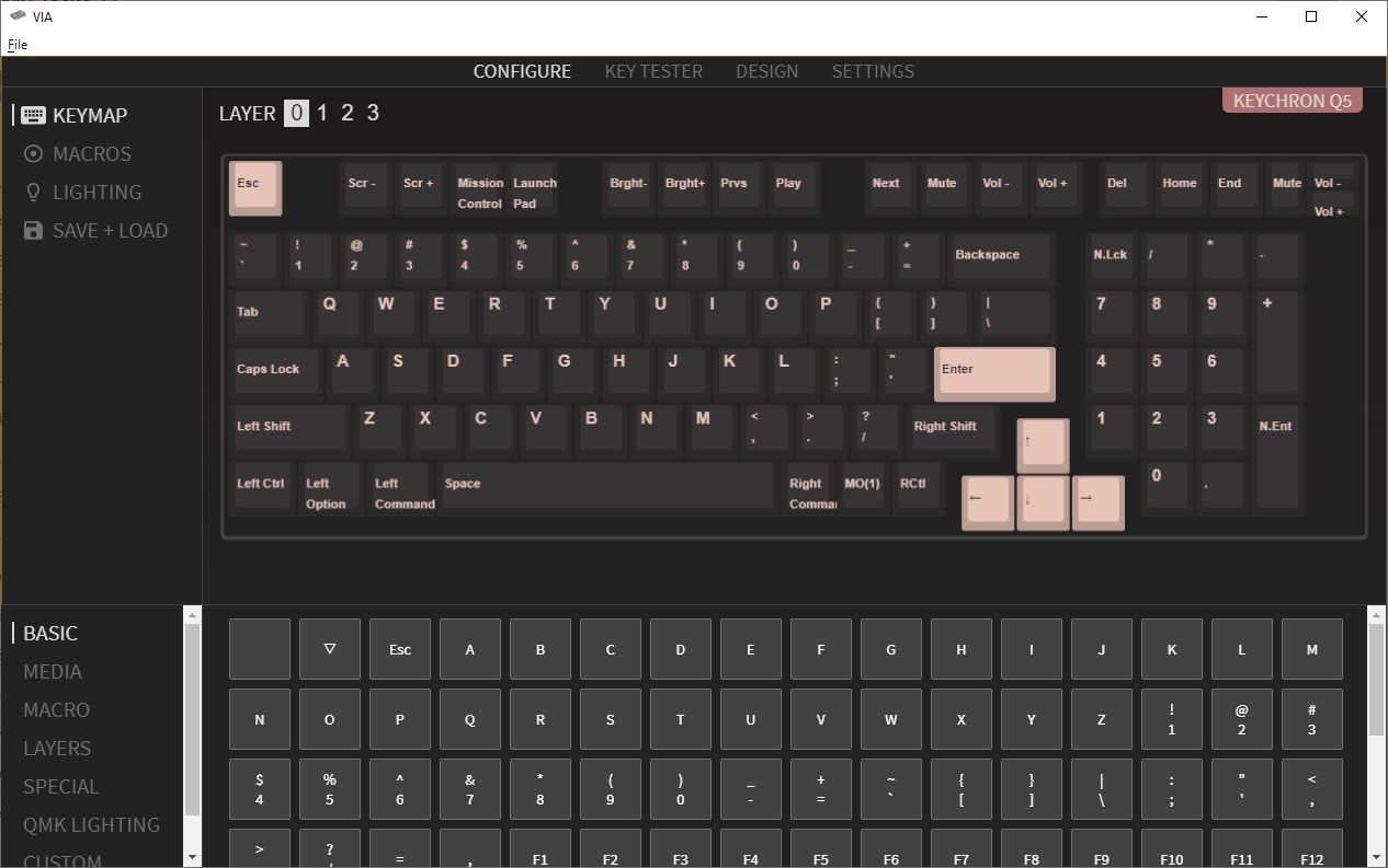 via keyboard customization software