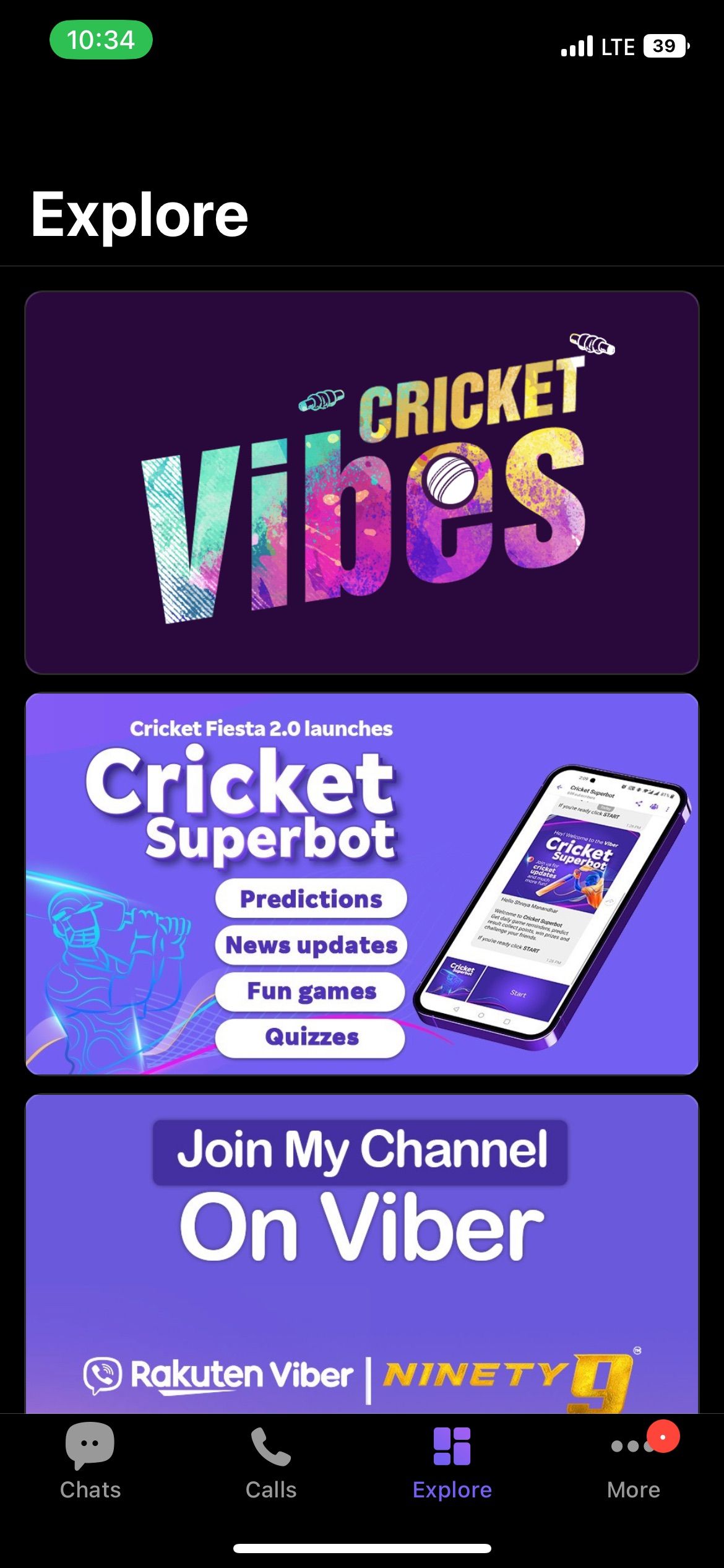 Explore Channels and communities page in Viber