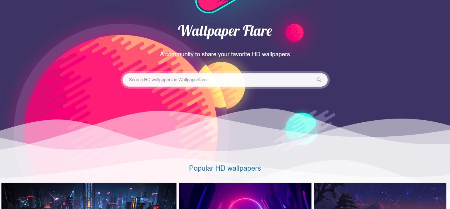 Wallpaper Flare homepage