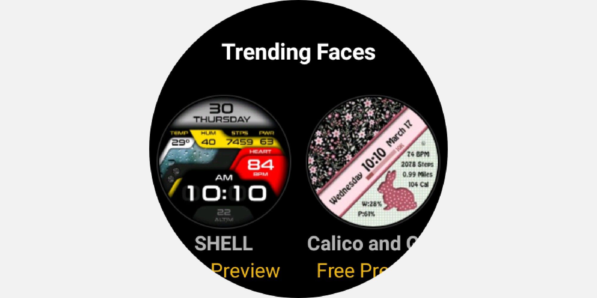 Watchfaces in the Facer app