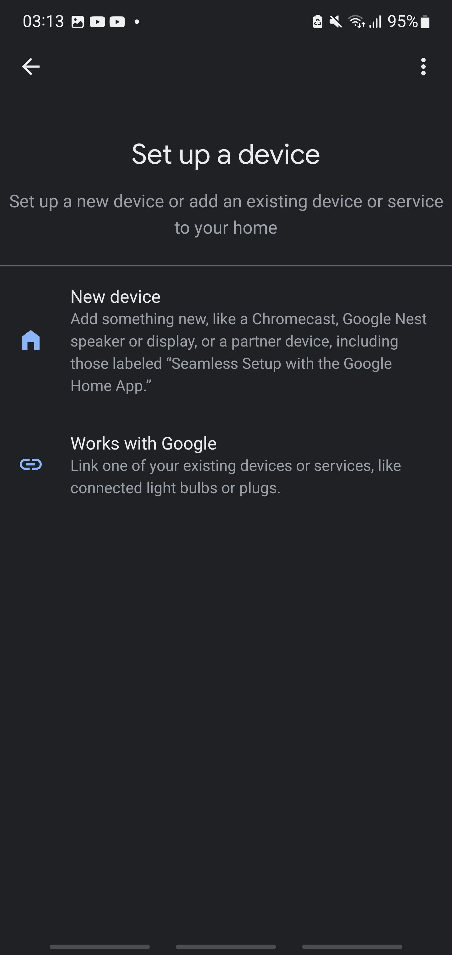 Add a new device to Google Home