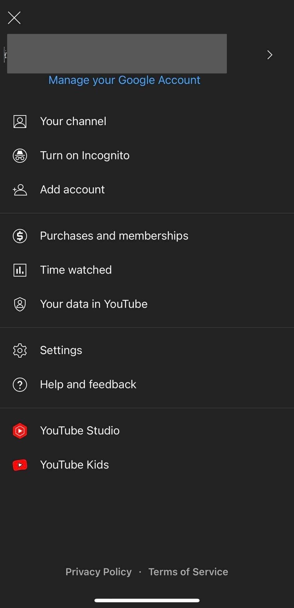 Opening YouTube Settings by Clicking on Profile Picture in the Top-Right Corner on Youtube App