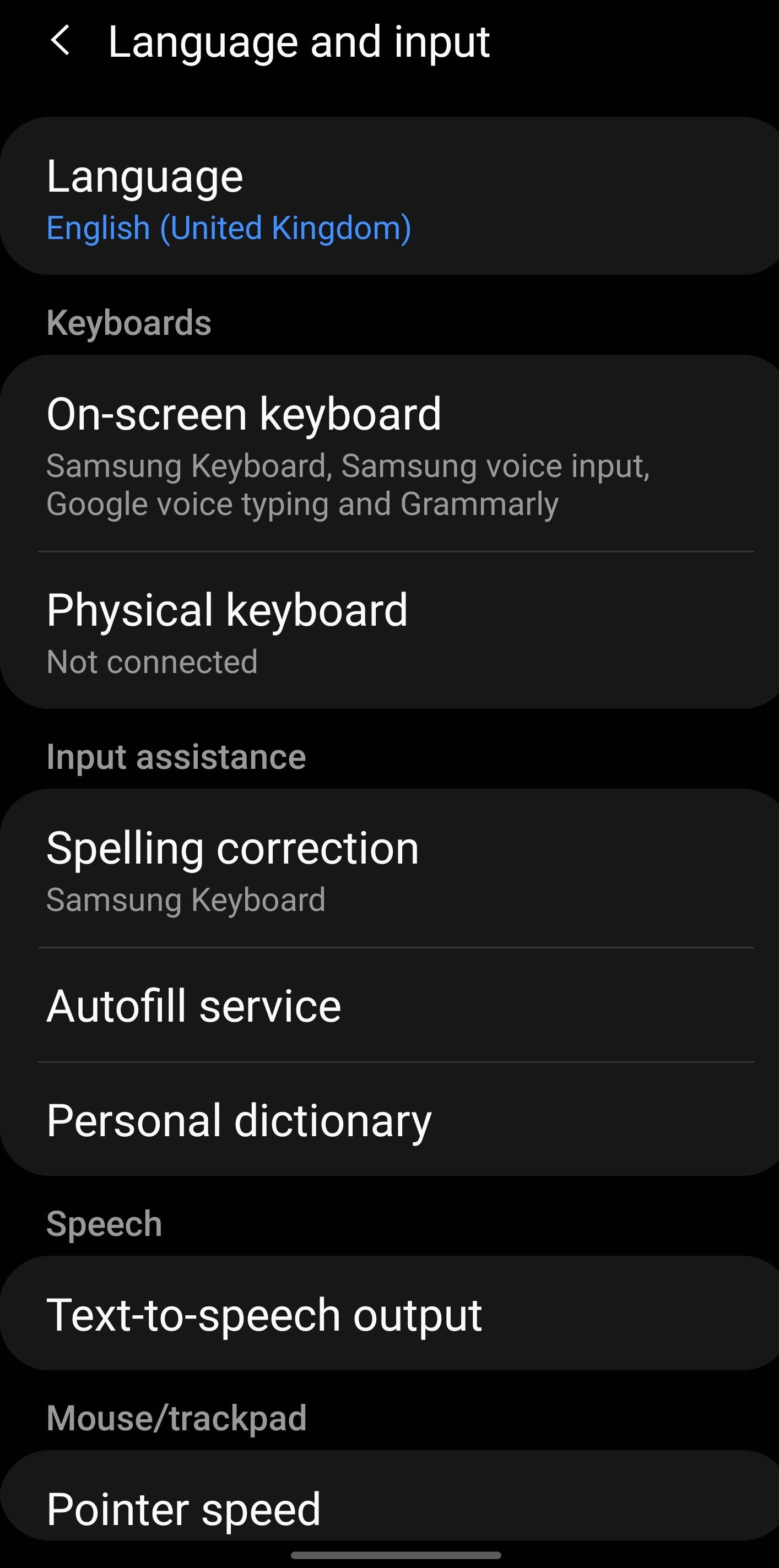 Clicking on Language Option under Language and Input Settings in the Settings App for Android