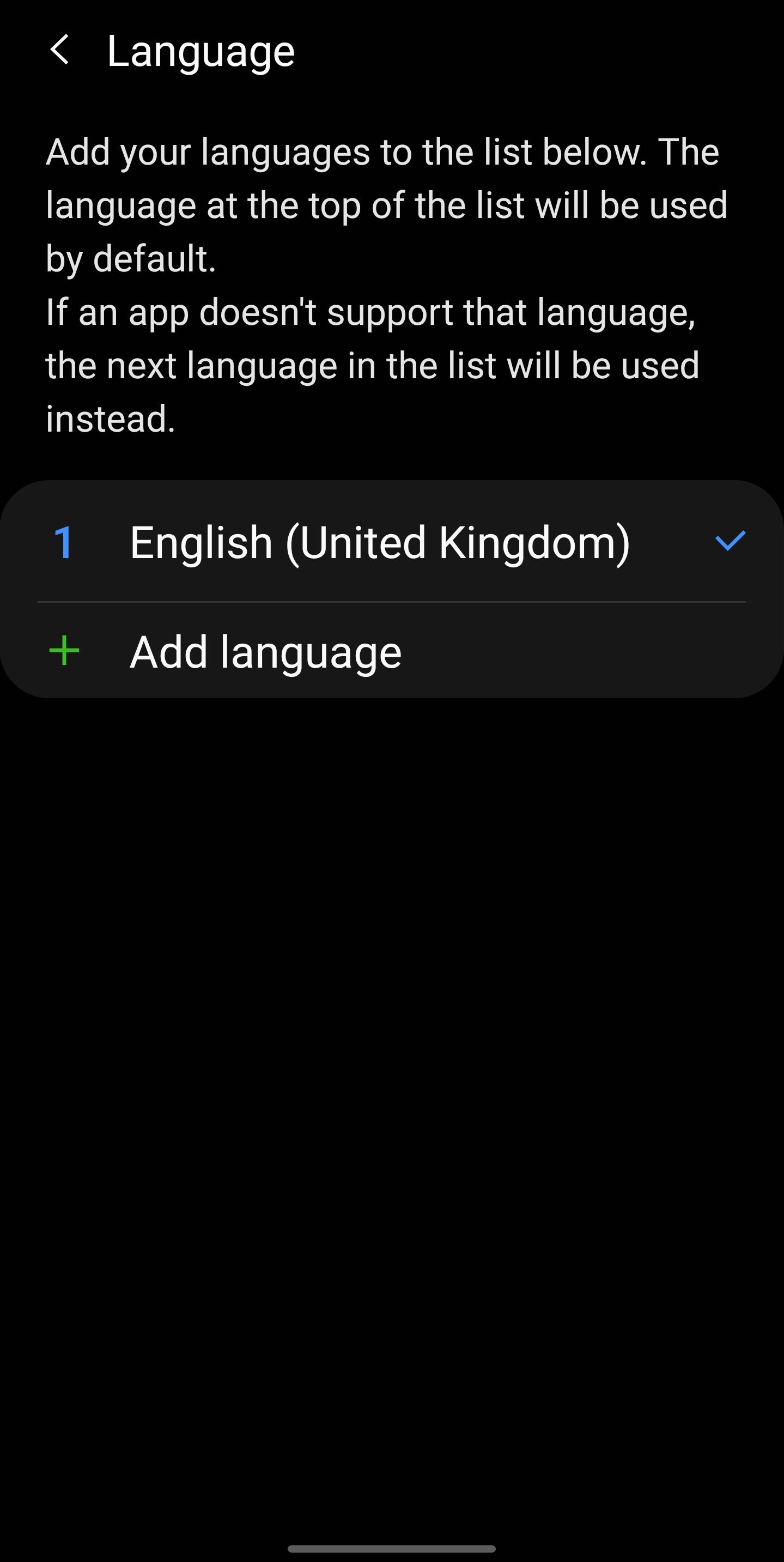 Clicking on Add Language Button Under the Language Option in Settings App for Android