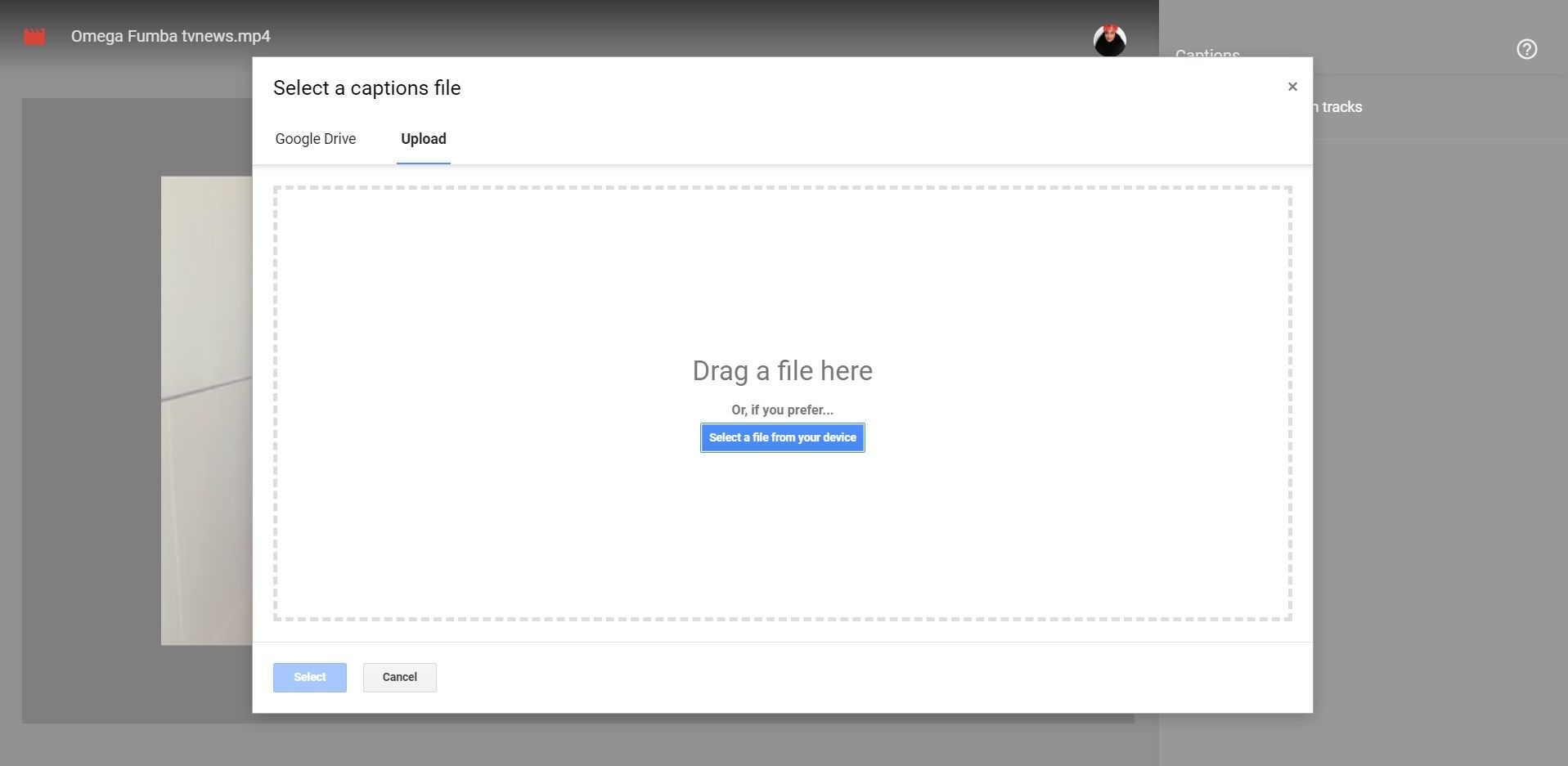 Uploading a file in Google Drive