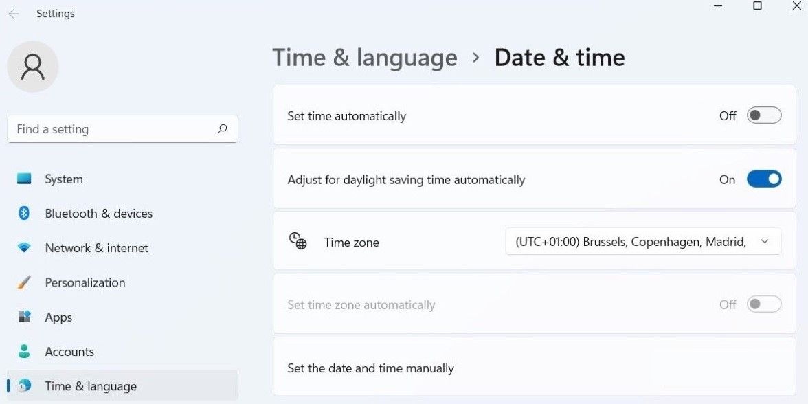 Adjust Windows Clock for Daylight Saving Time Using the Settings App