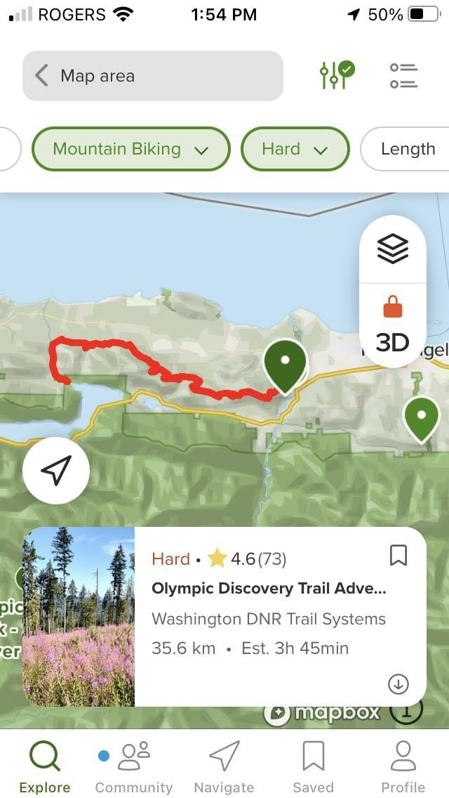 Alltrails App Trail Route screenshot